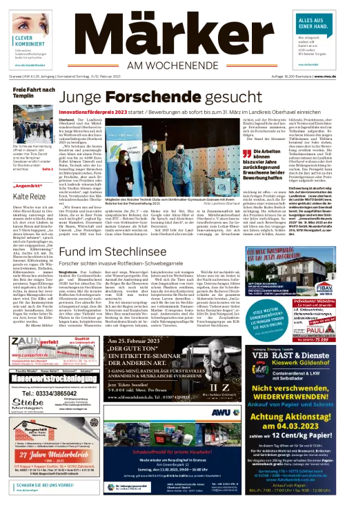 Märker am Wochenende Cover