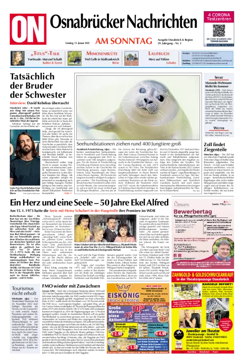 Osnabrücker Nachrichten am Sonntag Cover