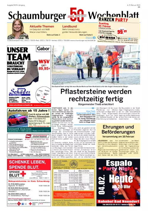 Schaumburger Wochenblatt Cover